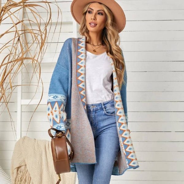 Blue Aztec Cardigan