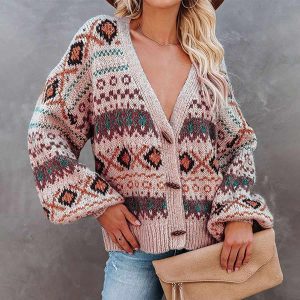 Red Aztec Cardigan